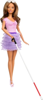 Лялька Барбі Модниця Незряча з тростиною Barbie Fashionistas Blind Pink Top and Ruffled Skirt with Cane 228 (HRH17) (HRH17)