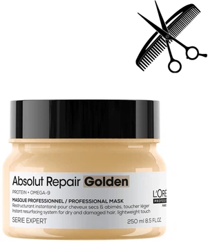Професійна маска L'Oreal Professionnel Serie Expert Absolut Repair Golden для інтенсивного відновлення пошкодженого волосся без обтяження 250 мл (3474636975327)