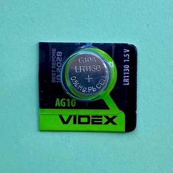 Батарейка 1.5V AG10 VIDEX (AG10, V10GA, LR1130, LR54) Alkaline 1.5V