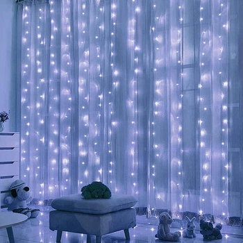 Світлодіодна новорічна гірлянда штора 2×2 м «Холодний білий дощ» 200 LED холодне біле світло