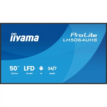 Информационный дисплей IIYAMA ProLite LH5064UHS-B1AG 49.5" IPS 4K UHD 500 cd/m² Android 14 Black