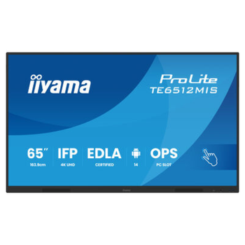 Интерактивный дисплей сенсорный IIYAMA ProLite TE6512MIS-B4AG 65" VA 4K UHD 400 cd/m² Android 14 Black
