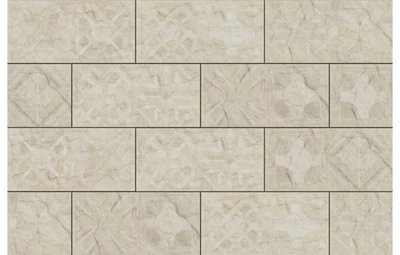 Плитка фасадная Torstone Bianco Decor 148x300x9 Cerrad