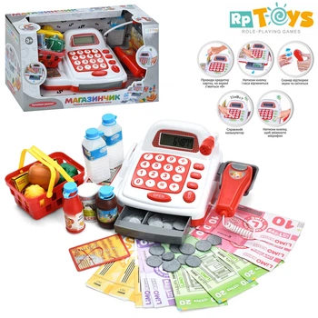 Детская игрушка кассовый аппарат RP Toys 7300 калькулятор,микрофон,сканер,свет,звук