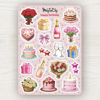 Стикерлист с наклейками MriyTaDiy, модель "Happy Birthday"