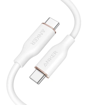 Кабель Anker 643 PowerLine III USB-C to USB-C 240W Flow Silicone 0,9m для iPhone 17/17 Pro/17 Pro Max, iPhone 16/15/14/13/12 Series - White