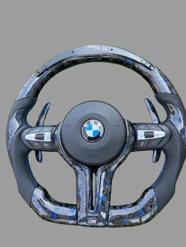 Профессиональный руль BMW M Кованый карбон синий + LED экран F-Series F15 F16 F20 F21 F25 F26 F30 F31 F32 F34 F35 F3