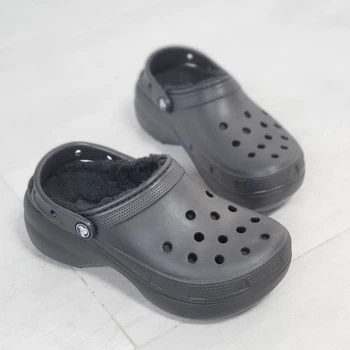 Утеплені клоги Crocs Classic platform lined clog black w11\42-43 арт.207938-001