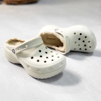 Утеплені клоги Crocs Classic platform lined clog bone w7\37-38 арт.207938-2Y2