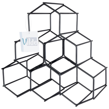Підставка для вина Vilde металева на 6 пляшок Чорна 29.5 x 28.5 см (5904316422929)