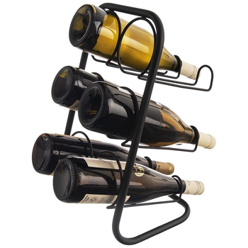 Підставка для вина Orion металева на 6 пляшок Чорна 22.5 x 39 см (8592381182571)