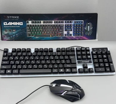 Проводная клавиатура с подсветкой и мышкой XSTRIKE X-1014 RGB USB