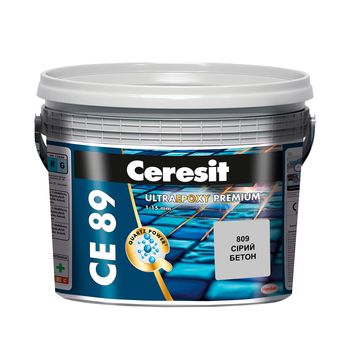 Фуга епоксидна для швів Ceresit CE89 Ultraepoxy Premium 809 сірий бетон 2,5 кг
