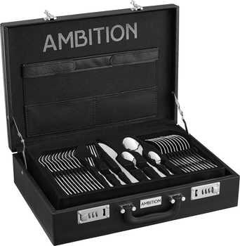 Набір столових приборів Ambition Siena у валізі 72 елементи (5904134617170)