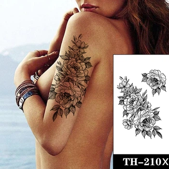 Тимчасове тату Roses (dotwork) (TH-210X, 21x15 см)