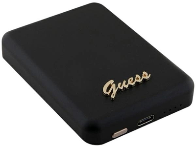 Powerbank Guess MagSafe 4G Metal Script Logo 5000mAh 15W USB-C Black (3666339172138)