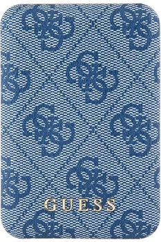 УМБ Guess 4G Leather Metal Logo MagSafe 5000mAh 15W USB-C Blue (3666339210601)