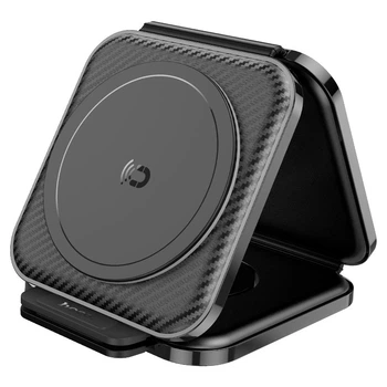 Магнітна бездротова зарядка 3 в 1 Hoco CQ4 для смартфона / AirPods / iWatch — Black (777200)