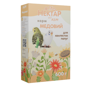 Корм для волнистых попугаев Нектар Медовый, 600 г