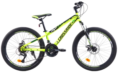 Велосипед горный подростковый 24 дюйма Crossride Bullet 2.0, рама 11" (Желтый)