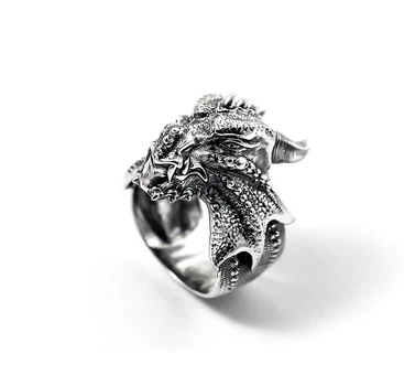 Ексклюзивне кільце дракон Maxi Silver 9356 SE 19.0 Сріблястий