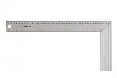 Угольник столярный STANLEY: M=250х140 мм. из нержавеющей стали и алюминия