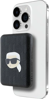 Powerbank Karl Lagerfeld Karl Head Pin MagSafe 5000 mAh 15W Black (KLPB5FPGKSKIHK)