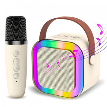 Портативная караоке-колонка K12 с микрофоном и RGB подсветкой — до 8 часов работы
