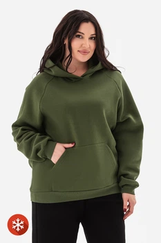 Утеплене худі ONE кольору хакі 4XL/5XL (3043353)