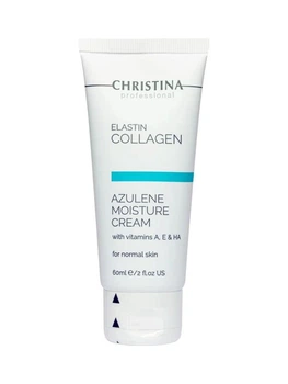 Азуленовий зволожувальний крем для нормальної шкіри Christina Elastin Collagen Azulene Moisture Cream with Vit. A, E & HA, 60мл