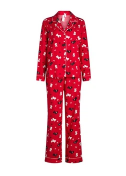 Пижама женская фланелевая костюм для дома (рубашка+брюки) Joyspun M-L (48-50) красный (13206)
