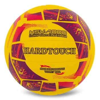 Мяч волейбольный Hard Touch Composite Leather 4058 размер №5 Yellow-Dark Purple