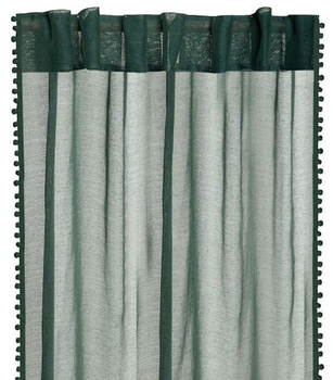 Фіранка Homla Adi з помпонами Зелена 140 x 250 см (5902869985236)