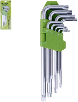 Набор ключей Alloid TORX T10-T50 изогнутых удлиненных 9 шт (НТ-0918)