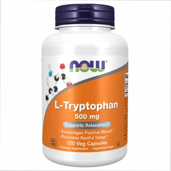 L-Tryptophan 500mg 120 vcaps NOW амінокислота для сну та нервової системи серотонін мелатонін (550576)