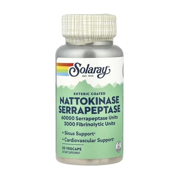 Nattokinase и серрапептаза Solaray 30 vcaps вегетарианские для сердечно-сосудистой системы (552147)