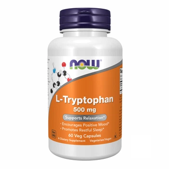L-Tryptophan 500mg 60 vcaps NOW для розслаблення та сну амінокислота для гарного настрою (550382)