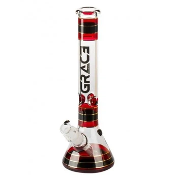 Бонг Grace Glass Striped Series Red Грейс Глас полосатый красно-черный 42 см кикер шипы для льда боросиликат
