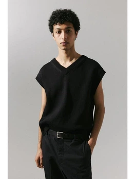 Жилет в'язаний H&M 271105490 M Чорний