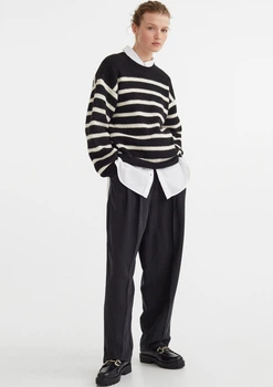 Джемпер оверсайз H&M 271082853_strippedblack XS Чорний/білий