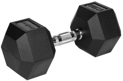 Hantel żeliwny gumowany Rebel Active HEX RBA-2325-17.5 17.5 kg (5901890111898)