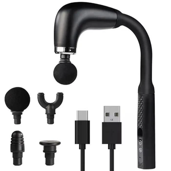 Вибромассажер для мышц Maxtop MP-930 аккумуляторный с 4 насадками Black (3_06732)