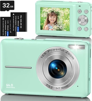 Фотокамера AOREGRE 44Мп / CMOS / Full HD / 16Х зум / Бирюзовый