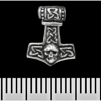 Сережки-гвоздики Молот Тора (череп) (срібло, 925 проба) (st-034) (00000006784)