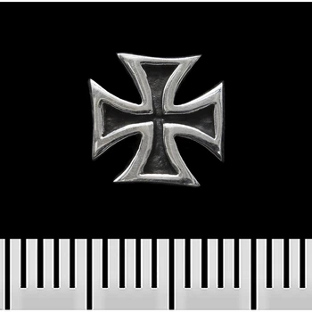 Сережка-гвоздик Тамплієрський хрест (срібло, 925 проба) (st-013)
