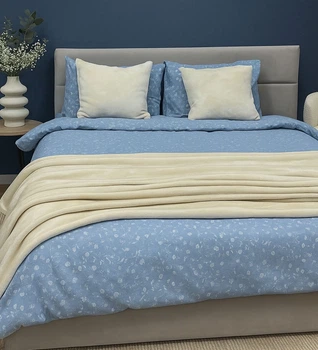 Комплект постельного белья Ecotton Евро 210 x 220 см 250958 Цветок на голубом Ecotton Фланель (2100024282005)