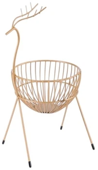 Koszyk na owoce Homla Let It Snow w kształcie renifera Złoty 37 x 17 cm (5906496716393)