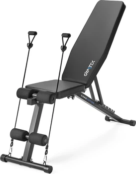 Складная регулируемая скамья для тренировок Gymtek XL400 с эспандерами для дома