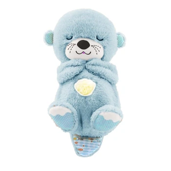 Мягкая игрушка-ночник "Выдра" с функцией дыхания и подсветкой Голубая (MX-00009335W)
