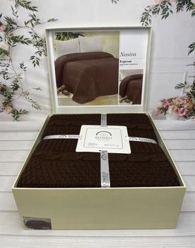 Вязаный плед 220 на 240 см Romeo Home шоколад